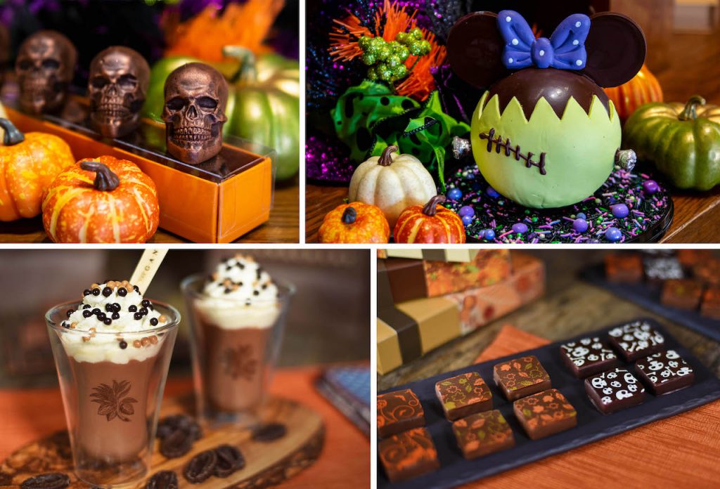 Collage of Disney Springs fall treats