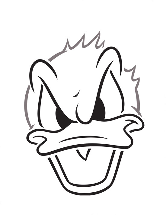 Angry Donald Duck pumpkin-carving template