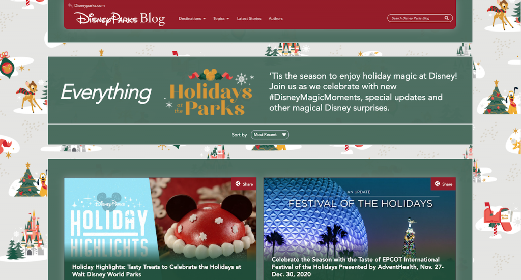 Special ‘Everything Holidays’ Section Launches to Celebrate Disney Magic of the Season