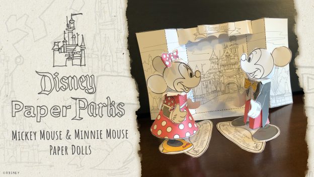 Disney Parks Blog Presents Disney Paper Parks featuring Paper Dolls of Mickey Mouse and Minnie Mouse, Designed by Walt Disney Imagineering